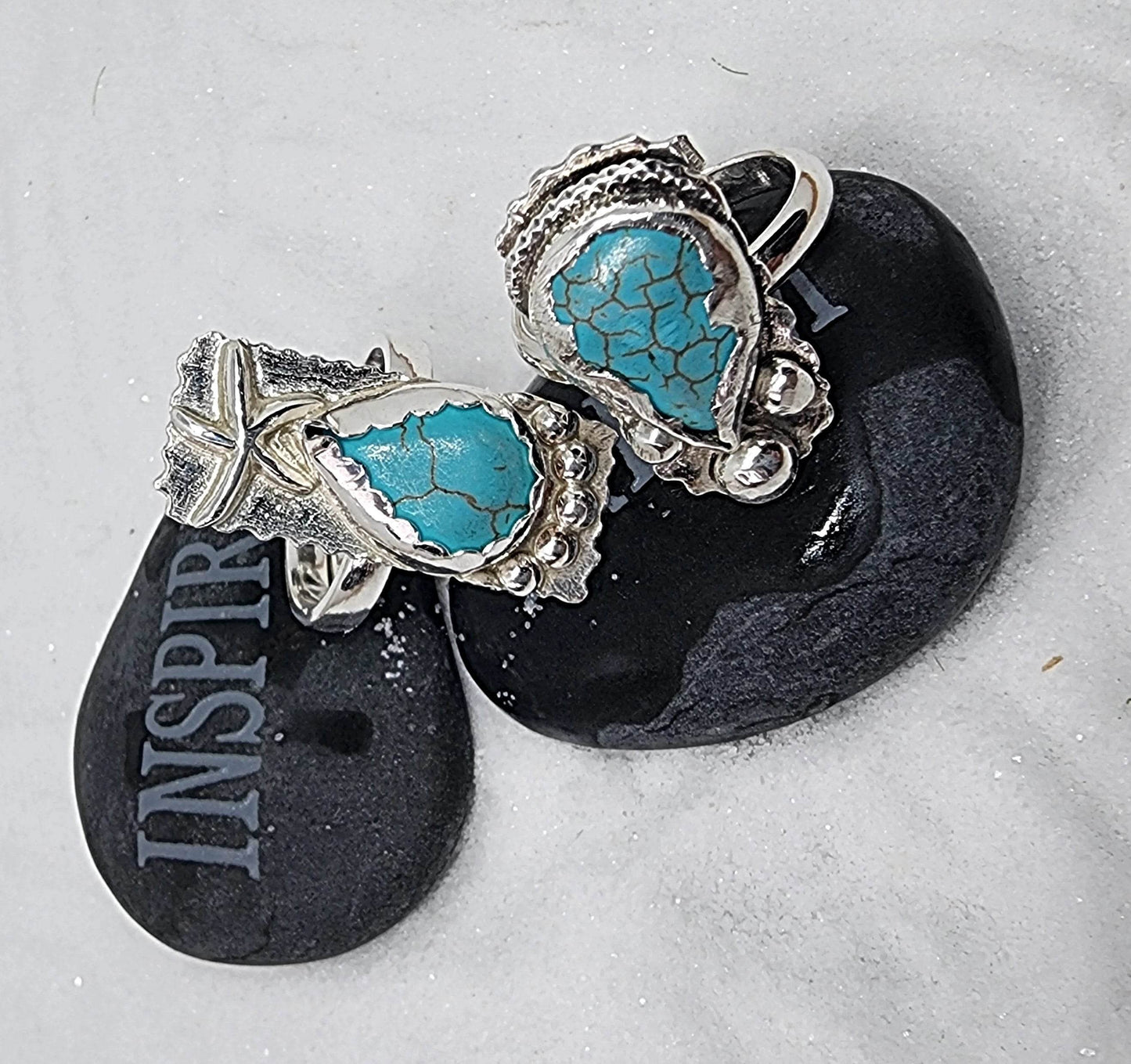Adjustable Sterling Silver - Howlite Ring