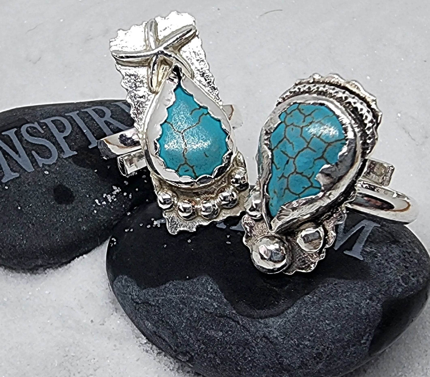 Adjustable Sterling Silver - Howlite Ring