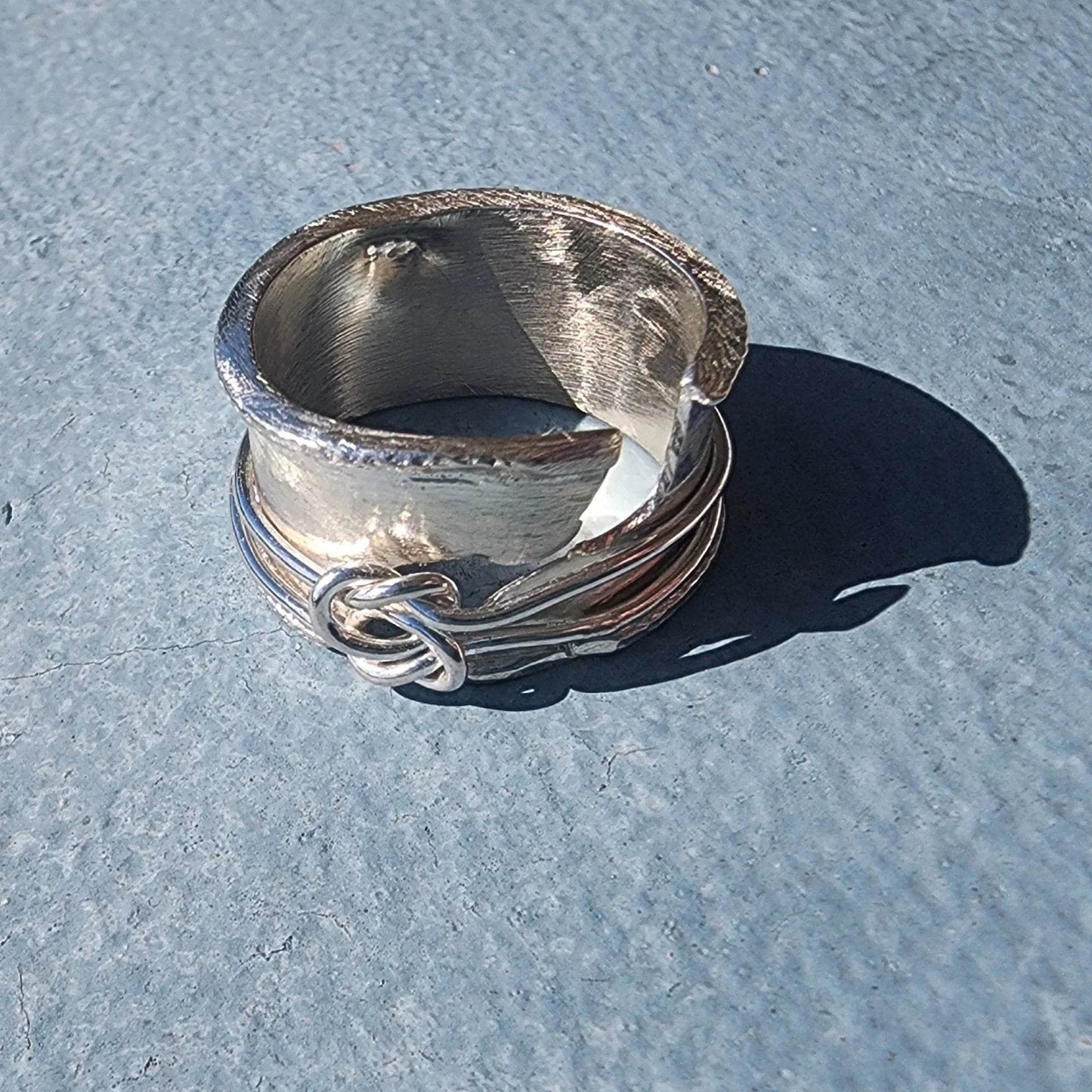 Boho Spinner Ring with Love Knot Spinner
