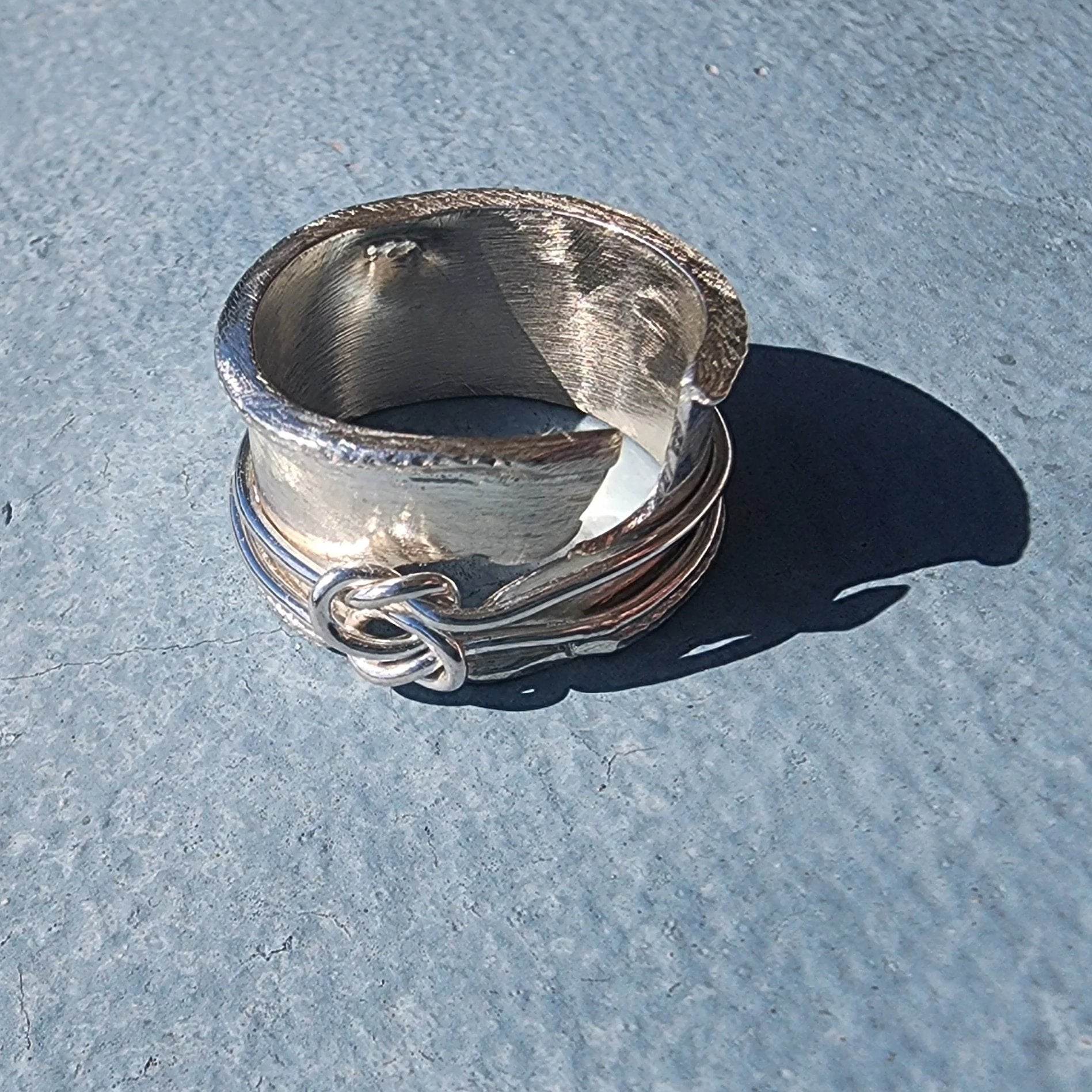 Boho Spinner Ring with Love Knot Spinner