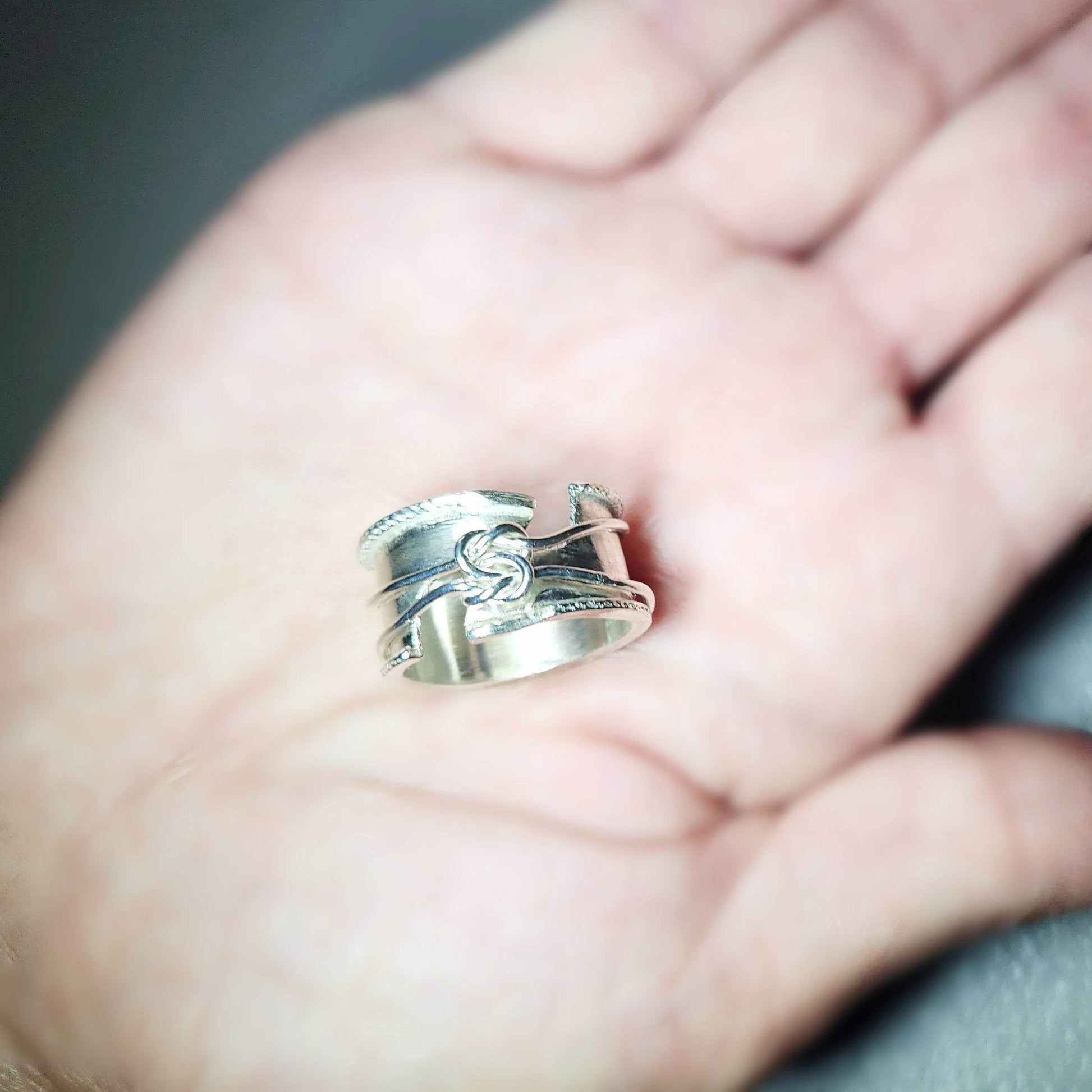 Boho Spinner Ring with Love Knot Spinner