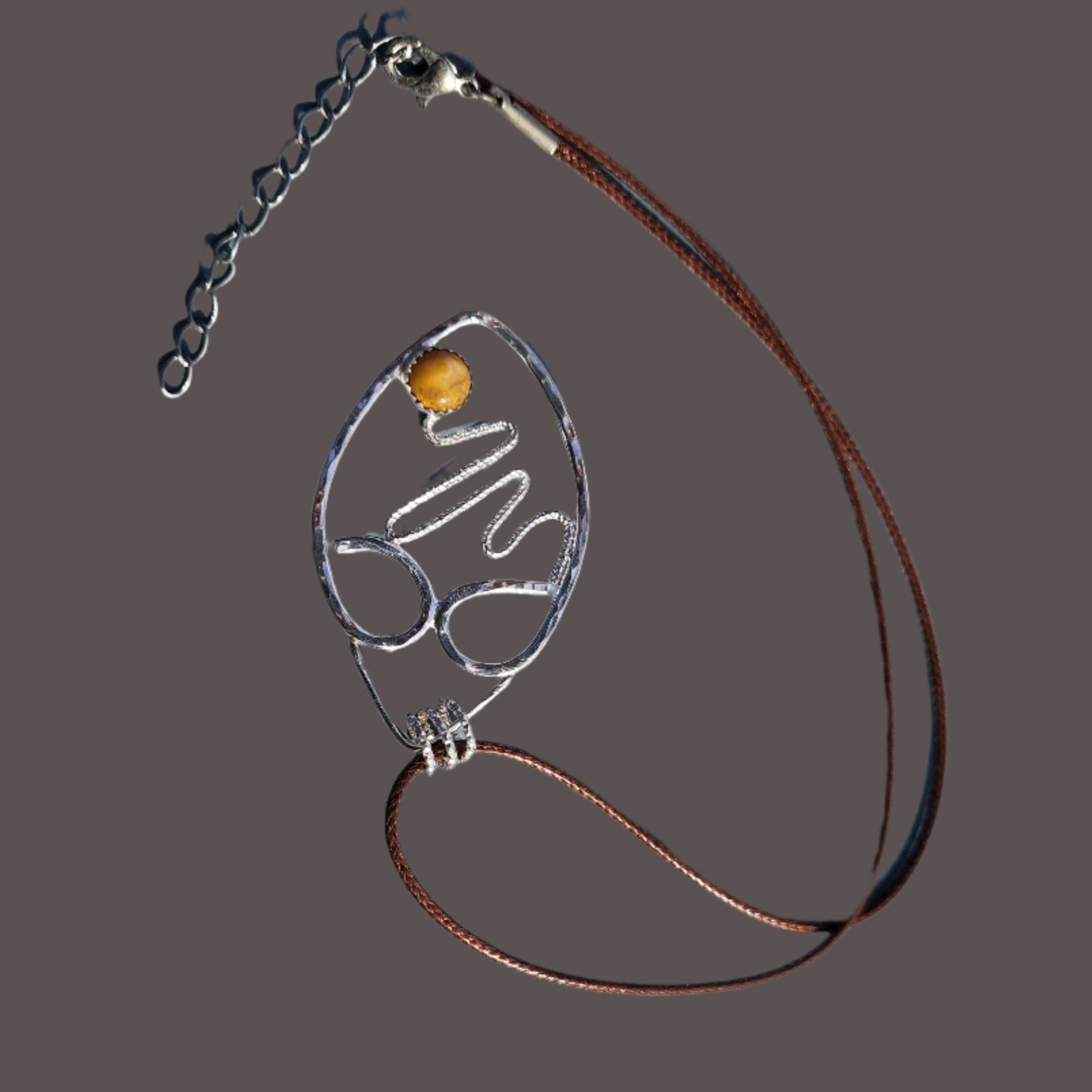 Handmade Sterling Silver Heart Pendant with Crazy Lace Agate & Heart Pulse Line – A Symbol of Joy, Happiness & Transformation