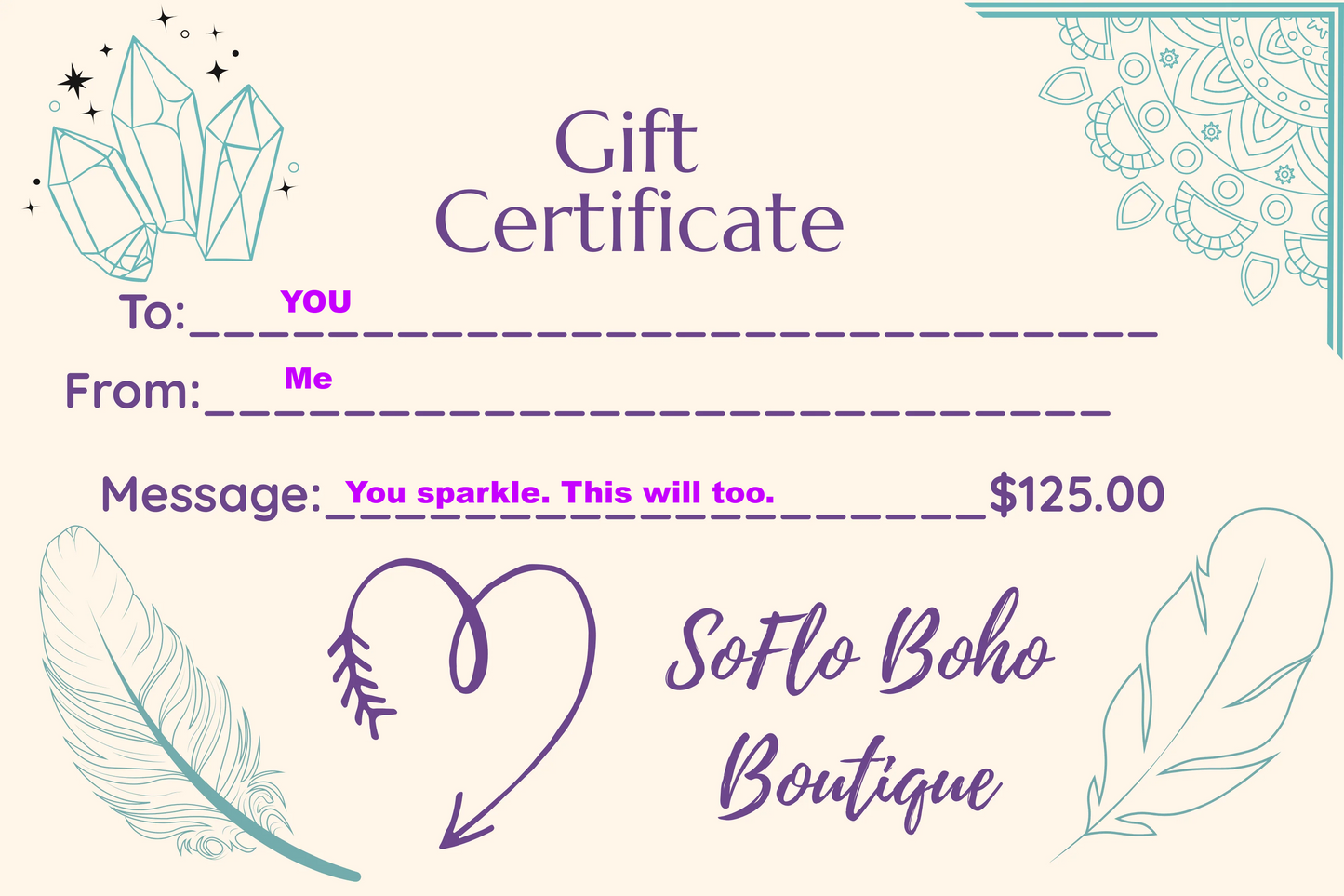SoFlo Boho Boutique Gift Card