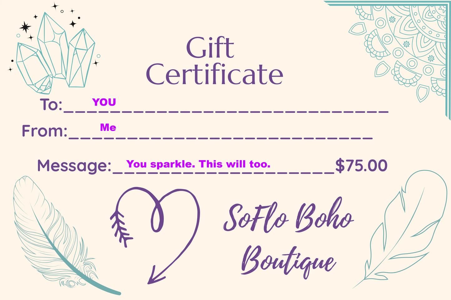 SoFlo Boho Boutique Gift Card