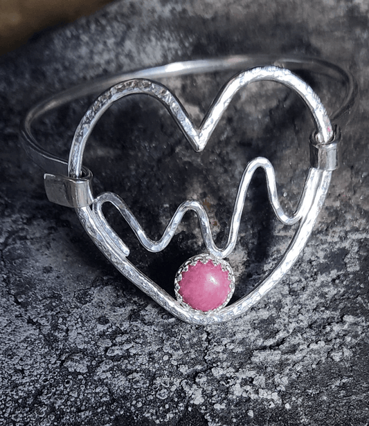 Handmade Sterling Silver .925 Hammered Texture Heart Bracelet – Elegant and Sophisticated - SoFlo Boho Boutique