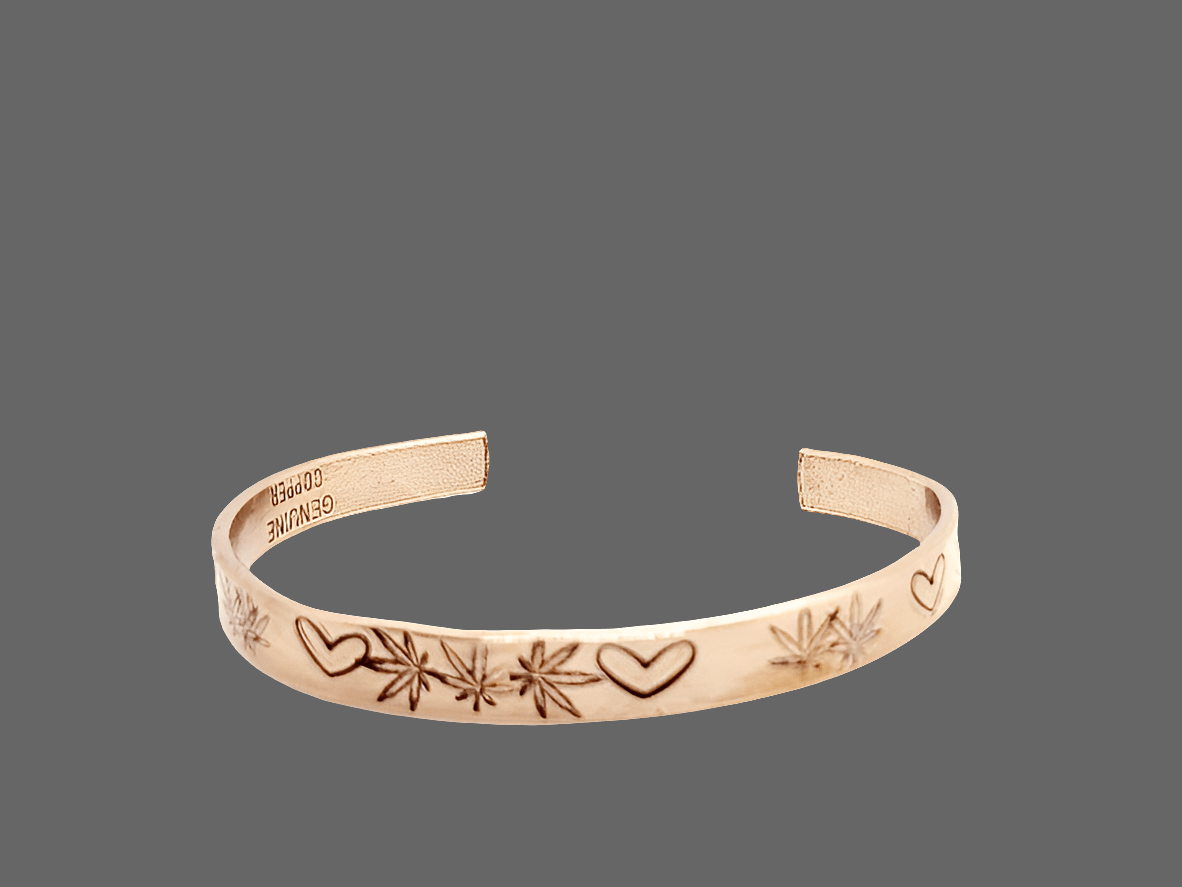 Bracelet Cuff Copper Smooth Surface CBD Stamped - South Florida Boho Boutique