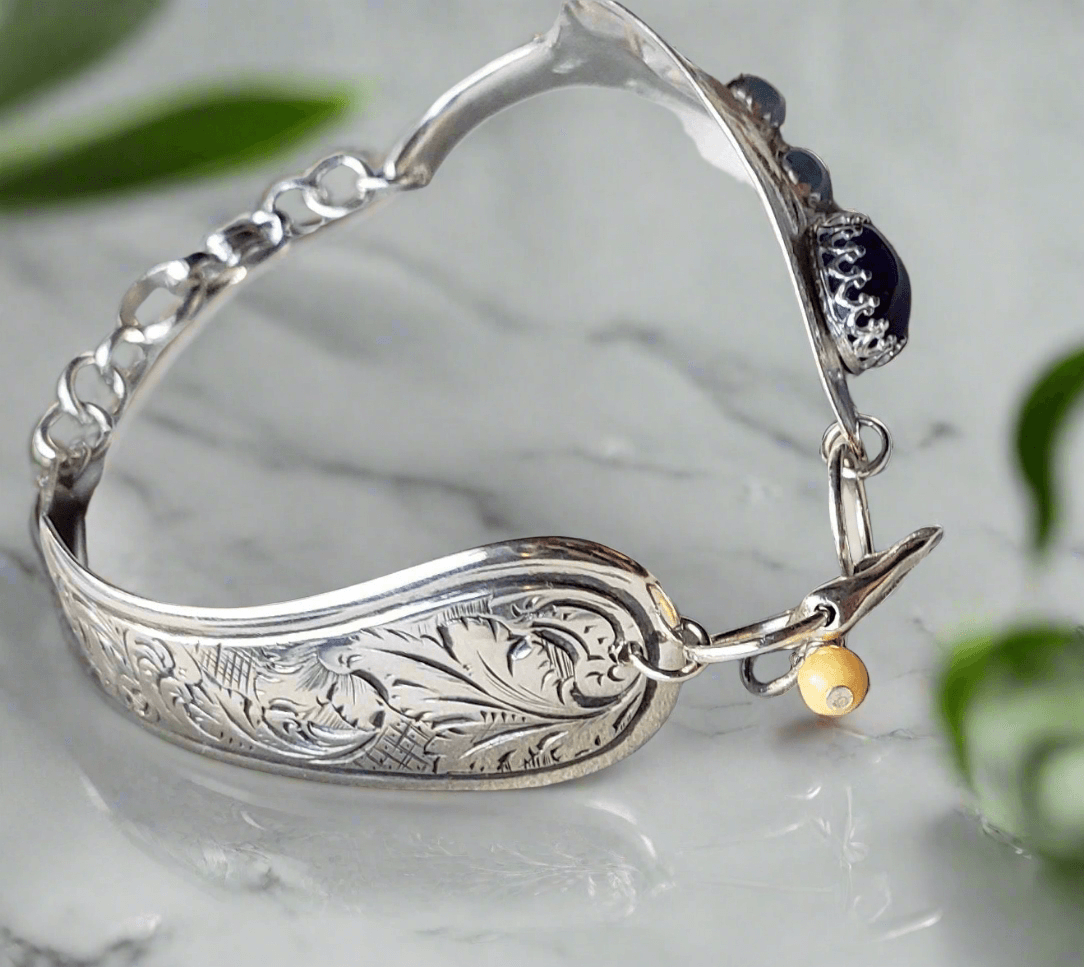 Handmade Vintage Spoon Bracelet - Sterling Silver