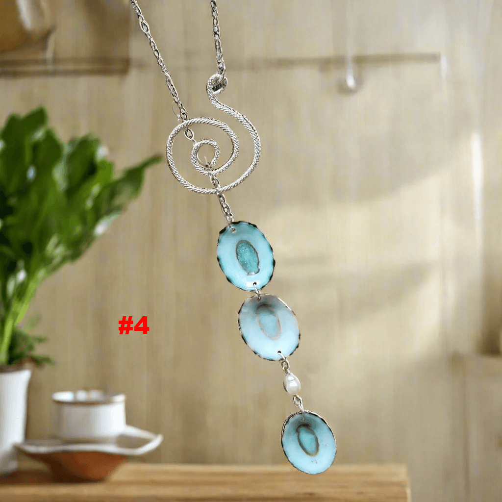 🌊Ocean Drift Sterling Silver Lariat - Limpet Shell & Pearl Accent