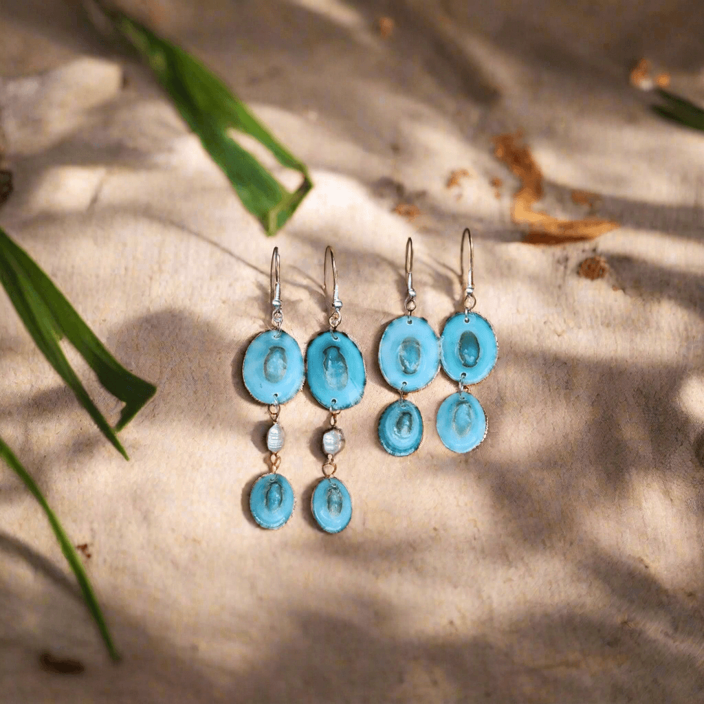 Handmade Green Limpet Shell Earrings in Sterling Silver โ Coastal-Inspired Jewelry