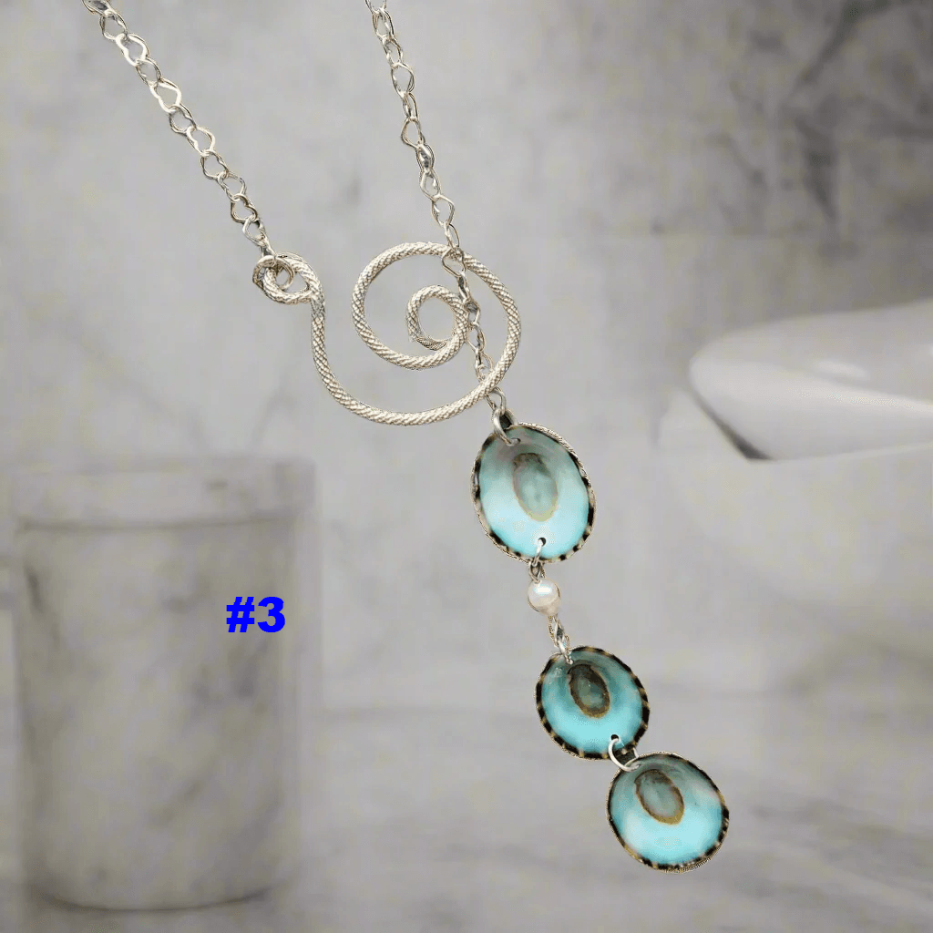 🌊Ocean Drift Sterling Silver Lariat - Limpet Shell & Pearl Accent