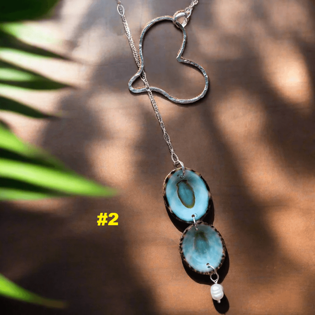 🌊Ocean Drift Sterling Silver Lariat - Limpet Shell & Pearl Accent