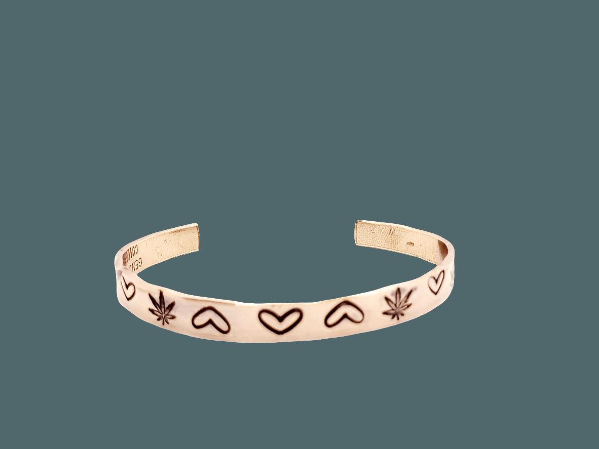 Bracelet Cuff Copper Smooth Surface CBD Stamped - South Florida Boho Boutique
