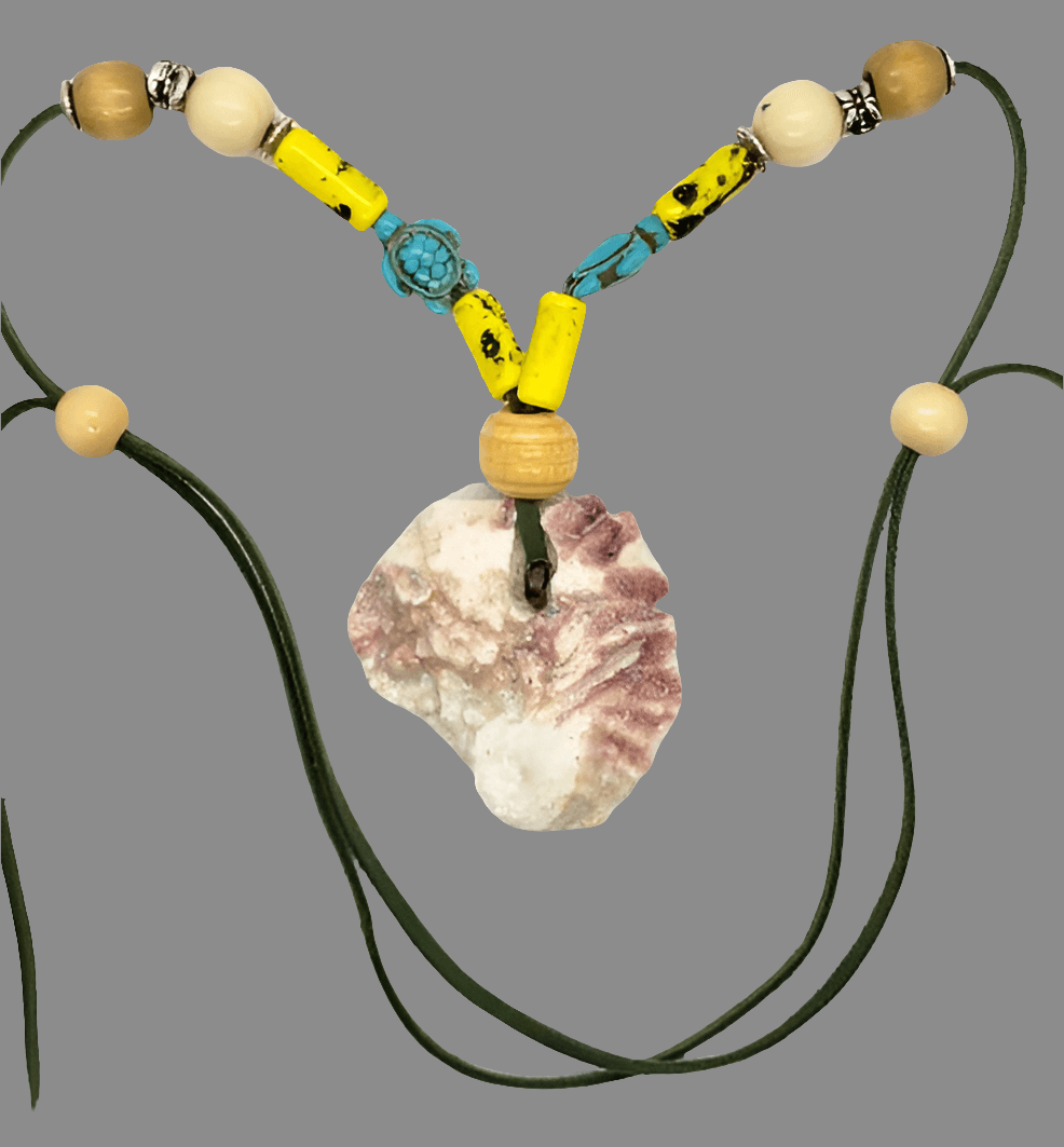 Boho Long Adjustable Green Necklace - Lariat - Beach Boho Style - Seashell - Turquoise Turtle Charms