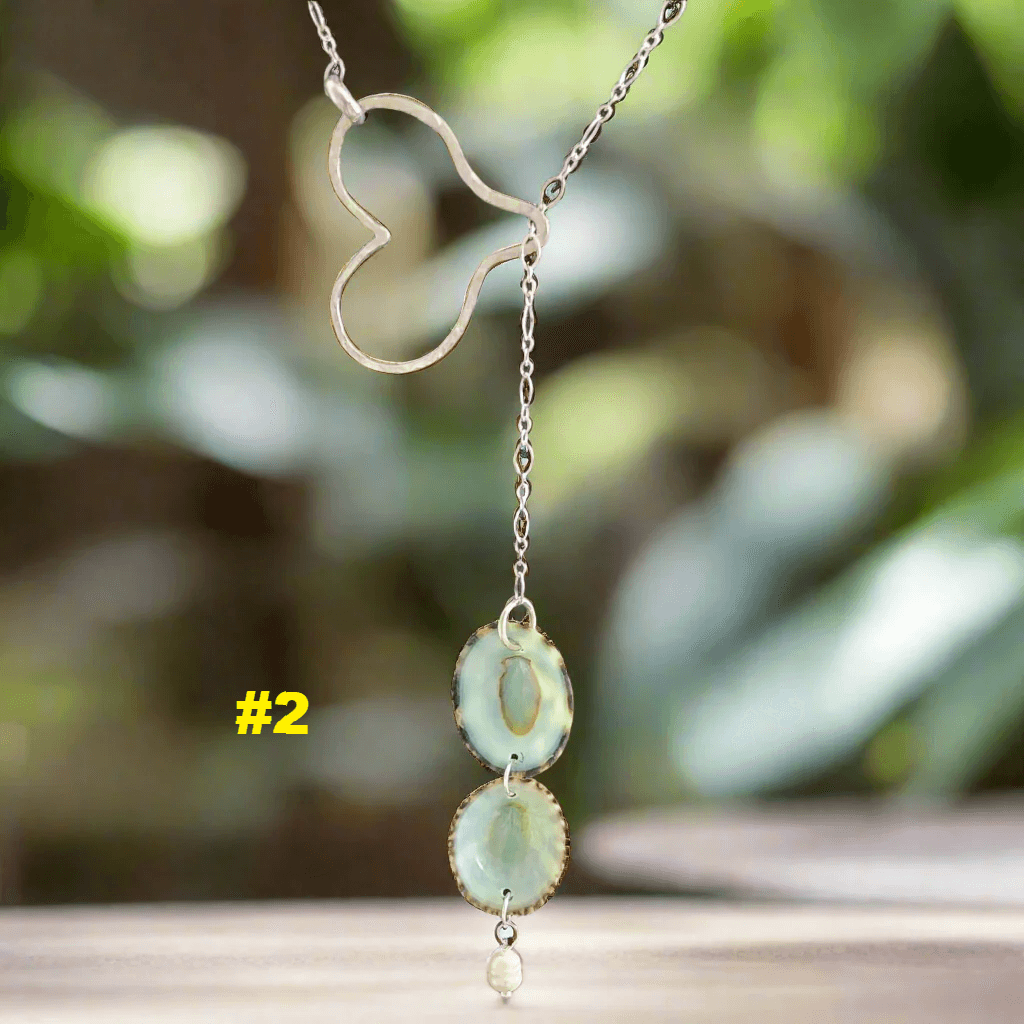 🌊Ocean Drift Sterling Silver Lariat - Limpet Shell & Pearl Accent