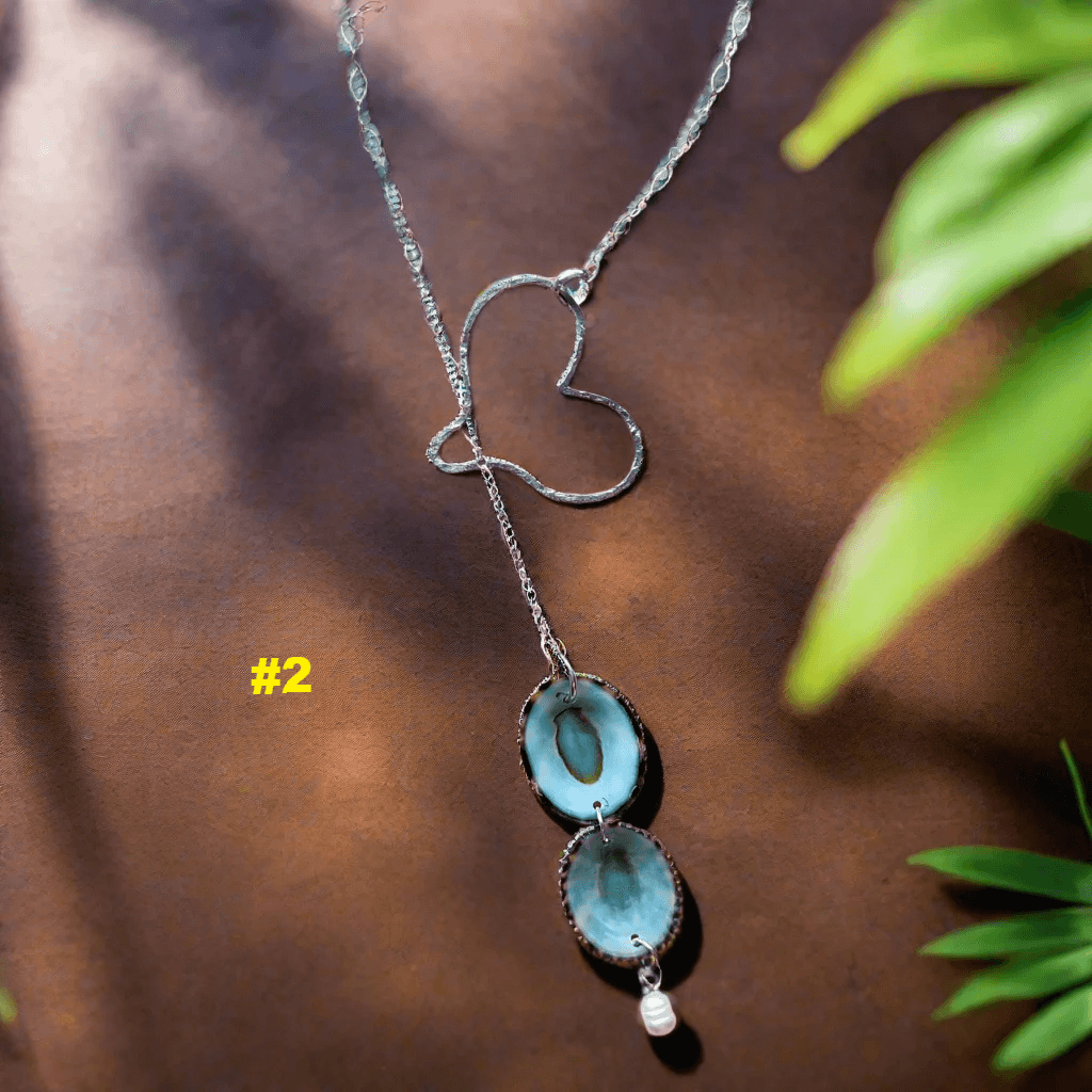 🌊Ocean Drift Sterling Silver Lariat - Limpet Shell & Pearl Accent