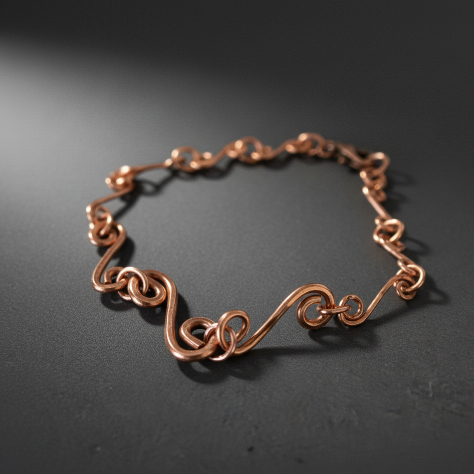 Handmade Boho Copper S-Style Link Bracelet