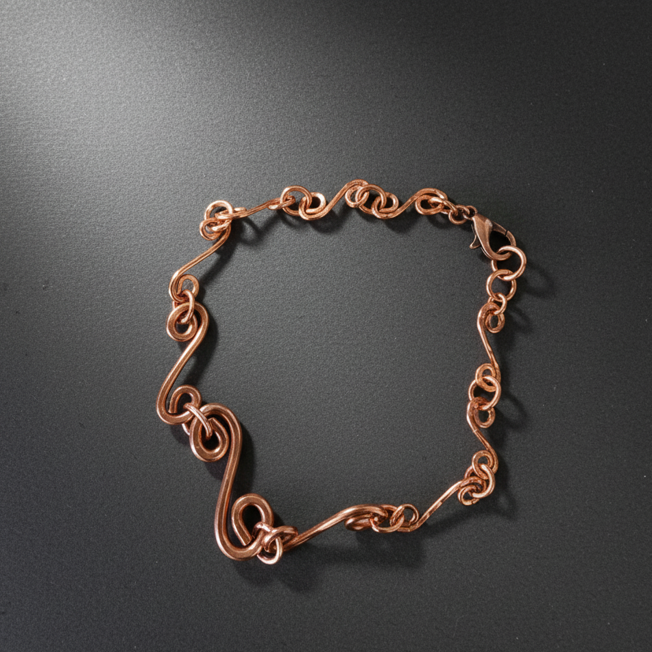 Handmade Boho Copper S-Style Link Bracelet