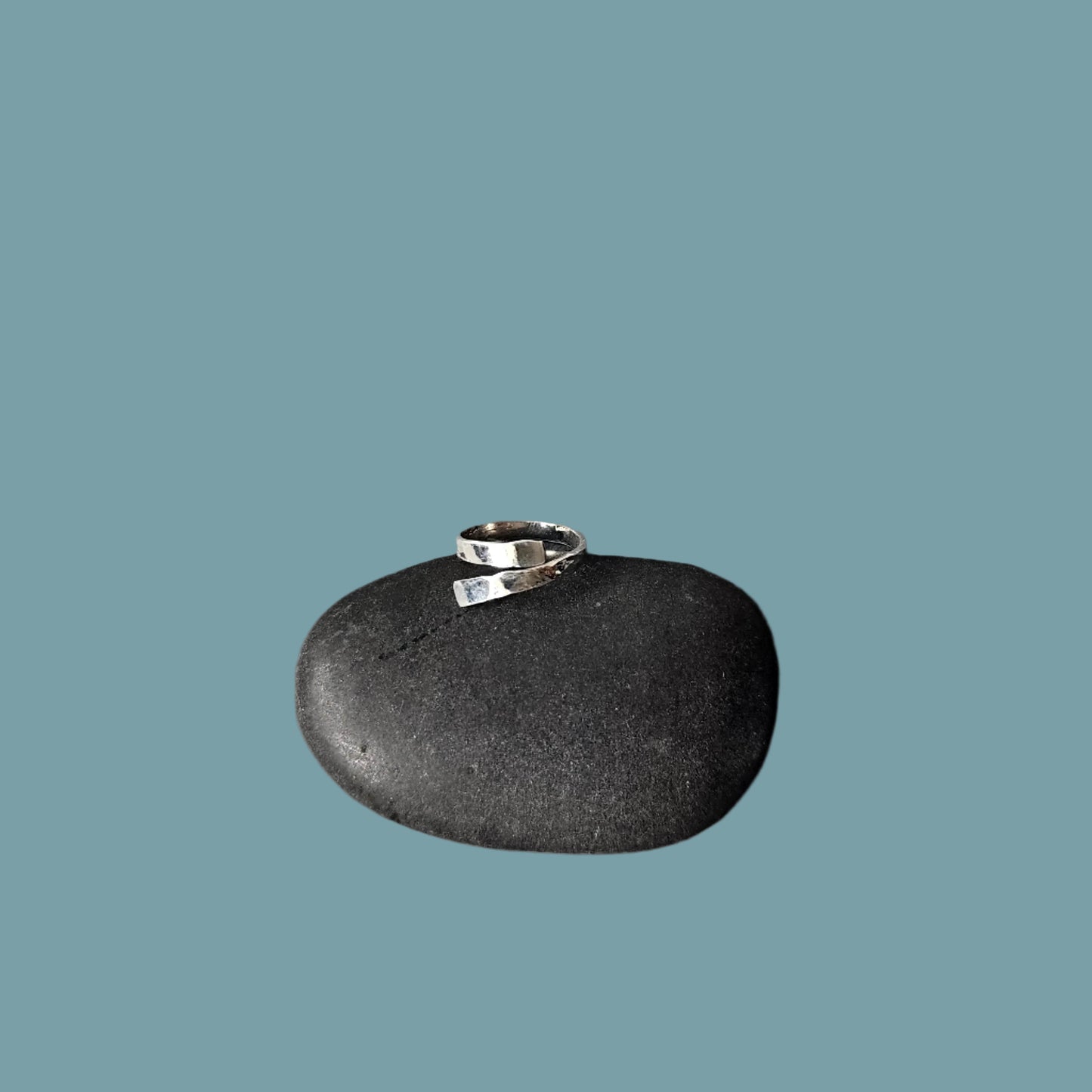 Handmade Minimalist .925 Sterling Silver Hammered Ring | Adjustable Open-End Design