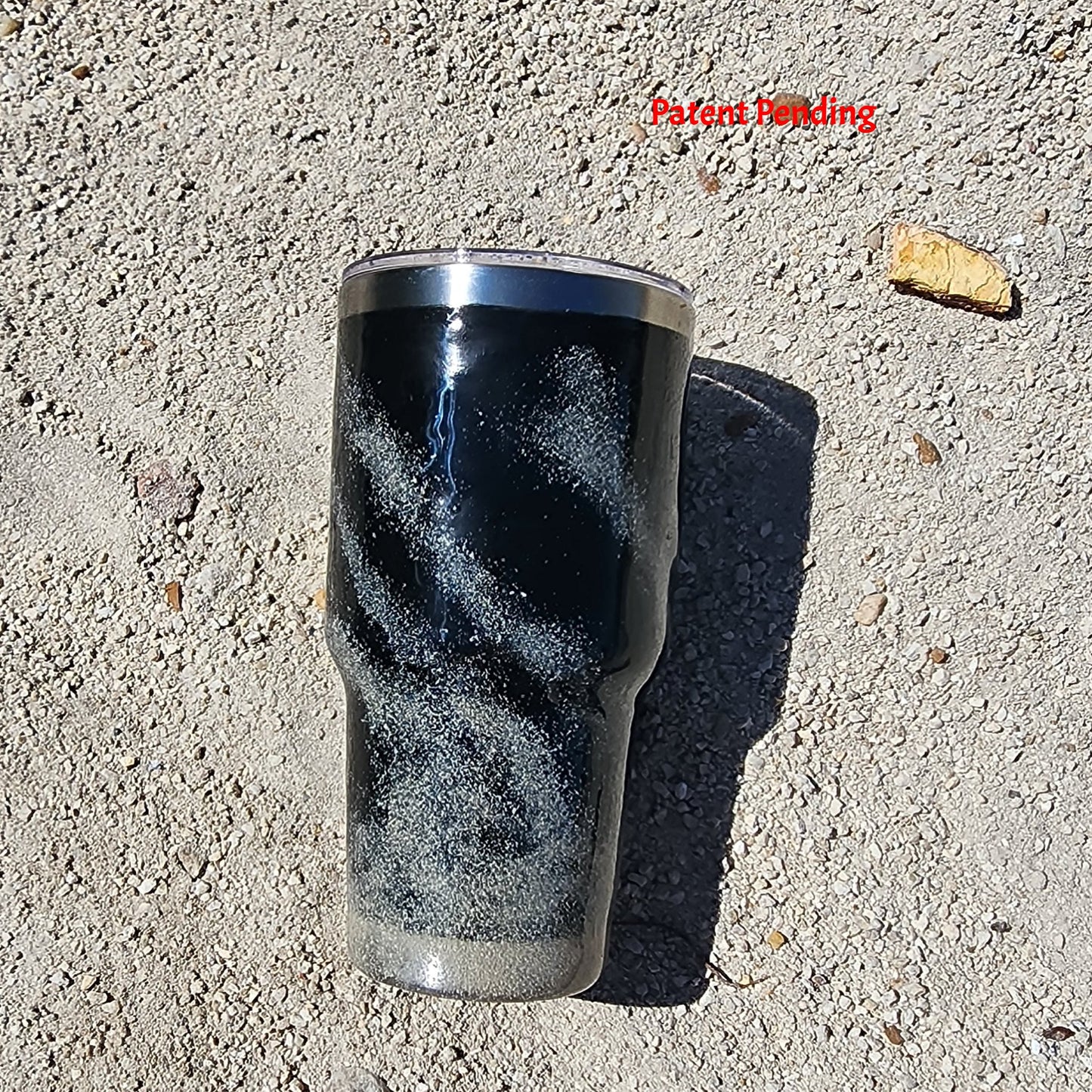 black coastal fishing tumbler 30oz stainless steel with sand detail