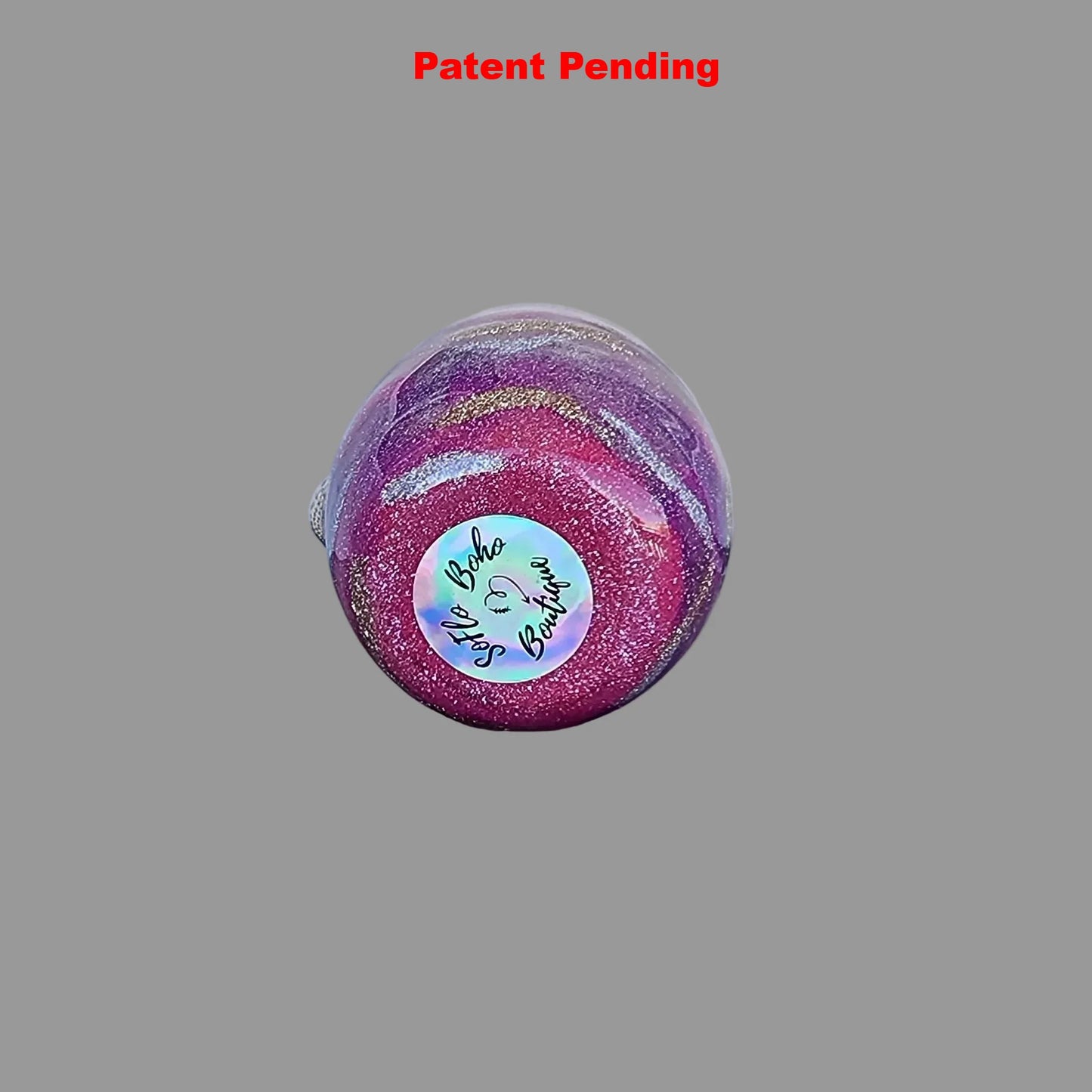 Moonlit Amethyst Stemless Wine Glass – Smoke-Tinted Gold Shimmer Resin (18oz+)