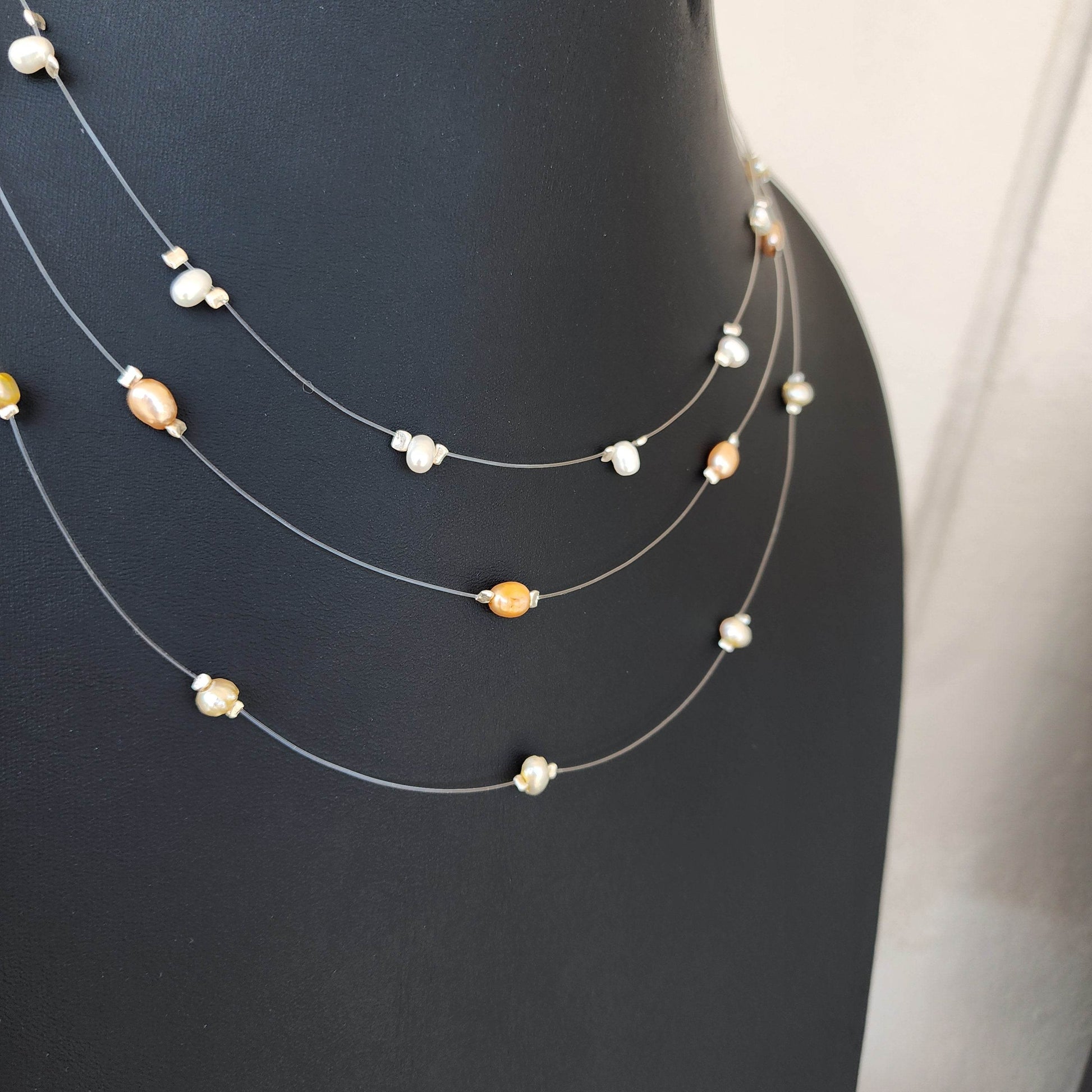 Illusion Freshwater Pearl Necklace - Boho Chic