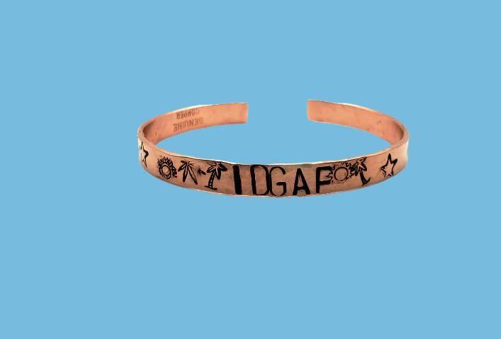 Bracelet Cuff Copper Hammered And Stamped - South Florida Boho Boutique