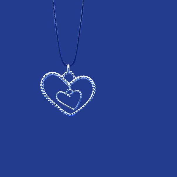 Sterling Silver Dangling Heart Pendant With Wire - Interchangeable Chain - South Florida Boho Boutique