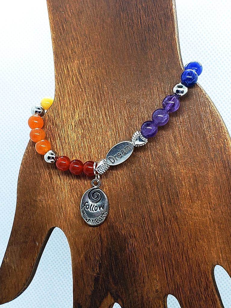 Handmade Beaded Chakra Gemstone Stretchband - Dream Charm - South Florida Boho Boutique
