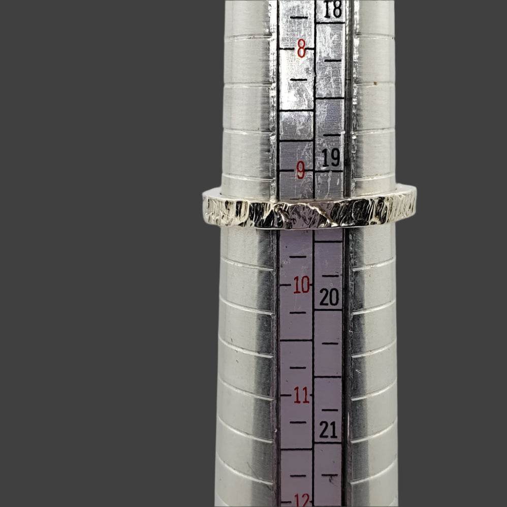 Sterling Silver Hammered Textured Rectangle Ring - South Florida Boho Boutique