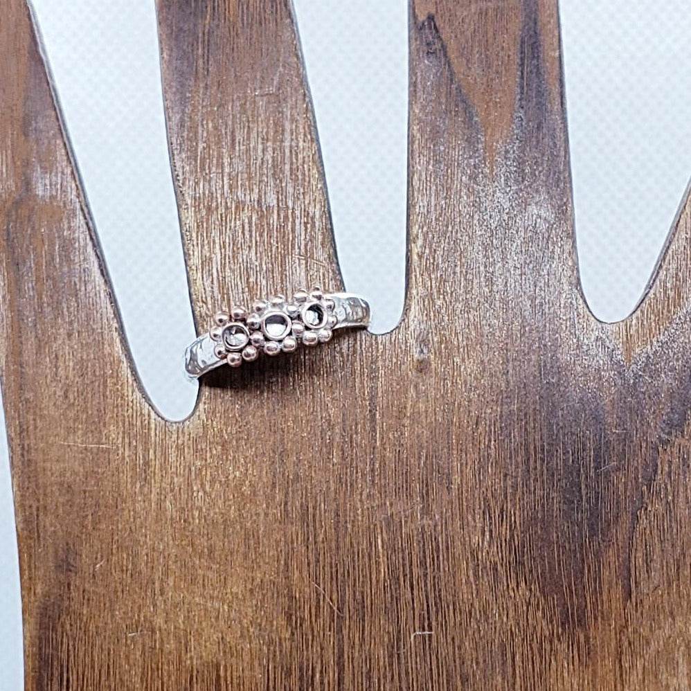 Sterling Silver Ring with Copper Daisy Pedal - South Florida Boho Boutique