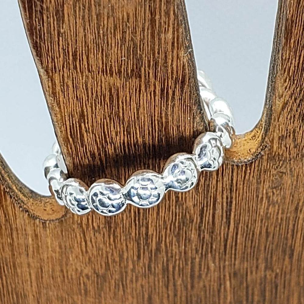 Sterling Silver Daisy Flower Band With Moonstone - South Florida Boho Boutique