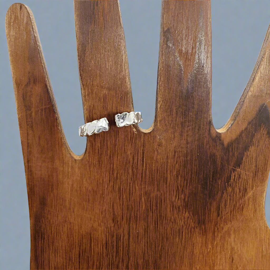 Sterling Silver Twisted Band With Citrine Cabochon Adjustable - South Florida Boho Boutique
