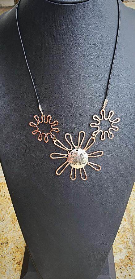 Copper Sun-Flower Pendant Necklace - South Florida Boho Boutique