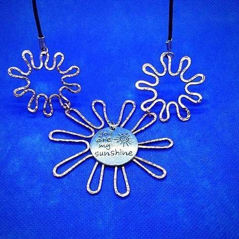 Copper Sun-Flower Pendant Necklace - South Florida Boho Boutique