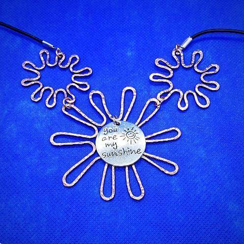 Copper Sun-Flower Pendant Necklace - South Florida Boho Boutique
