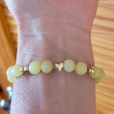Raw Blue Kyanite With Yellow Peridot Beads Stretchband - South Florida Boho Boutique