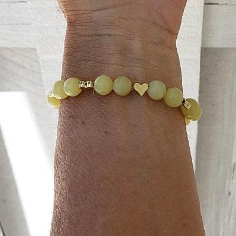 Raw Blue Kyanite With Yellow Peridot Beads Stretchband - South Florida Boho Boutique