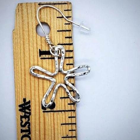 Star Earrings Hammered Style - Sterling Silver - South Florida Boho Boutique