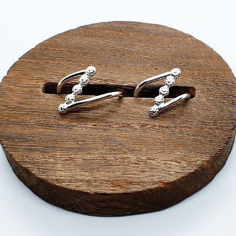 Sterling Silver Boho-Flower-Cross Bar Zig Zag Ring