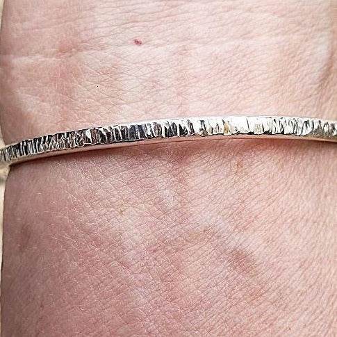 Sterling Silver Hammered Bracelet with Ring clasp - South Florida Boho Boutique