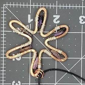 Sunshine Pendant Necklace With Purple Charoite - Copper