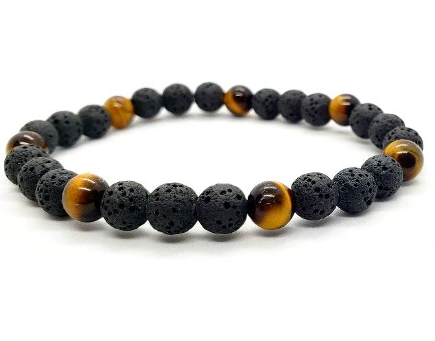 Lava Stone Diffuser Bracelet With Tiger Eye