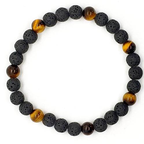 Lava Stone Diffuser Bracelet With Tigers Eye