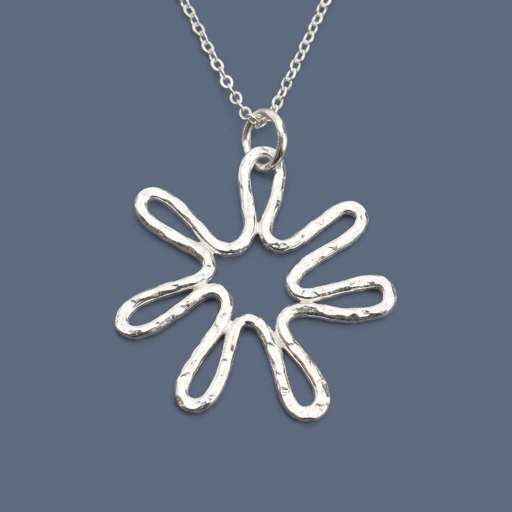 Heart-Star Pendant Lariat-Sterling Silver