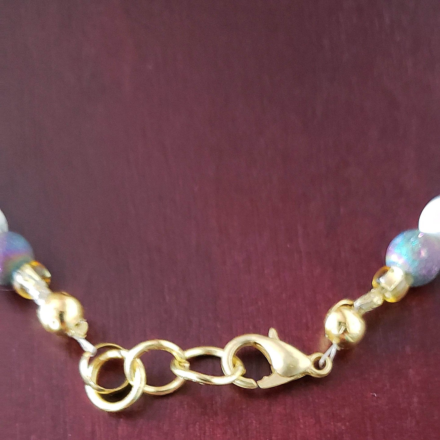 Tree Of Life With Natural White Iridescent Opalite Pendant, White And Turquoise Howlite, Druzy Agate Bead Necklace