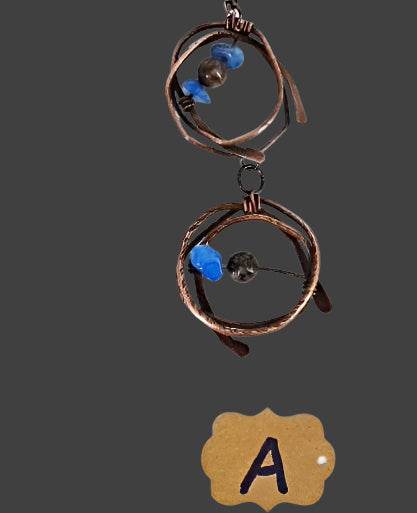 Copper Pendant Necklace With Gemstone Chips - South Florida Boho Boutique