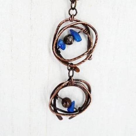 Copper Pendant Necklace With Gemstone Chips - South Florida Boho Boutique