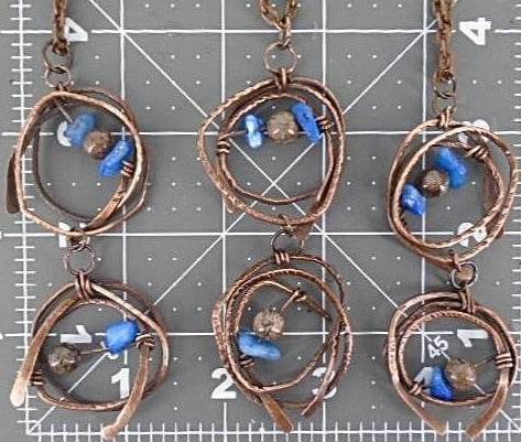 Copper Pendant Necklace With Gemstone Chips - South Florida Boho Boutique