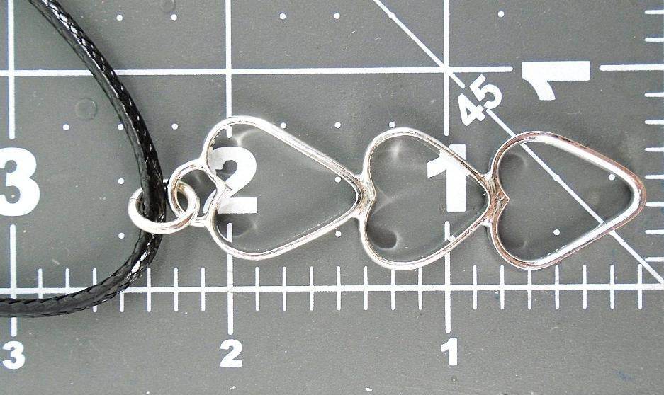 Sterling Silver 3 Hearts Pendant - Interchangable Chain - South Florida Boho Boutique