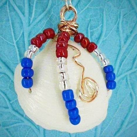 Lucina Seashell Pendant-Multi-Color-Glass Beads-Wire Wrapped-Beach Boho-USA - South Florida Boho Boutique